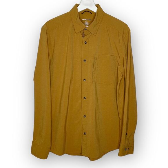 Swiss Tech Long Sleeve Button Down Outdoor Shirt Copper Penny Men’s Size Medium - Picture 1 of 9